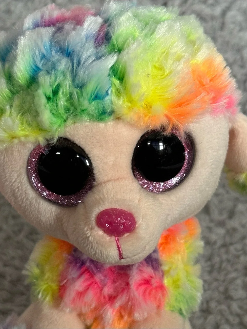 Ty Beanie Boos Rainbow the Poodle 6” Dog Multicolored Stuffed Animal Soft Toy